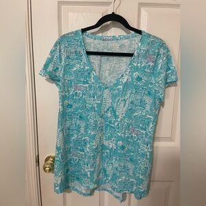 Lilly Pulitzer Lilly loves NYC Etta Vneck Size Large